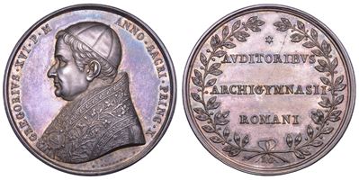 Cappellari (Gregorio XVI), Medaglia in argento, 1840 – X Premio agli studenti dell’Università di ...