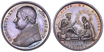 Cappellari (Gregorio XVI), Medaglia in argento per la Lavanda dei piedi del Giovedì Santo (IX), 1...