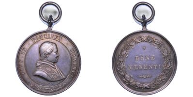 Pio IX (Giovanni Maria Mastai Ferretti), Medaglia in argento “Benemerenti”