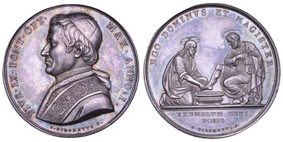 Giovanni Maria Mastai Ferretti (Pio IX), Medaglia “Lavanda dei piedi del Giovedì Santo”, argento,...