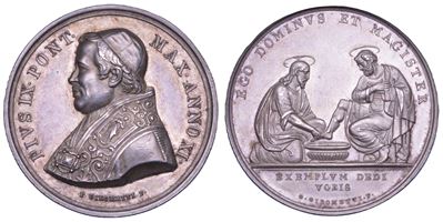 Pio IX (Giovanni Maria Mastai Ferretti), Medaglia in argento per il Giovedì Santo (anno XI, 1857)