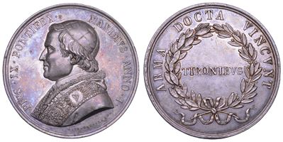 Cerbara, Giuseppe; Pio IX (Giovanni Maria Mastai Ferretti), Medaglia in argento “A. I. Premio per...
