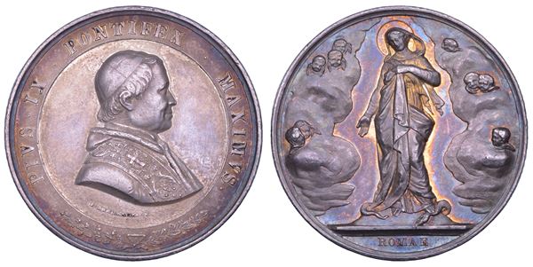 STATO PONTIFICIO. PIO IX (Giovanni Maria Mastai Ferretti), 1846-1878. Medaglia in argento s.d.