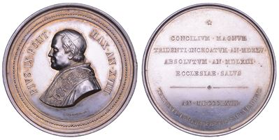 Pio IX (Giovanni Maria Mastai Ferretti), Medaglia in argento 1863/A, XVIII
