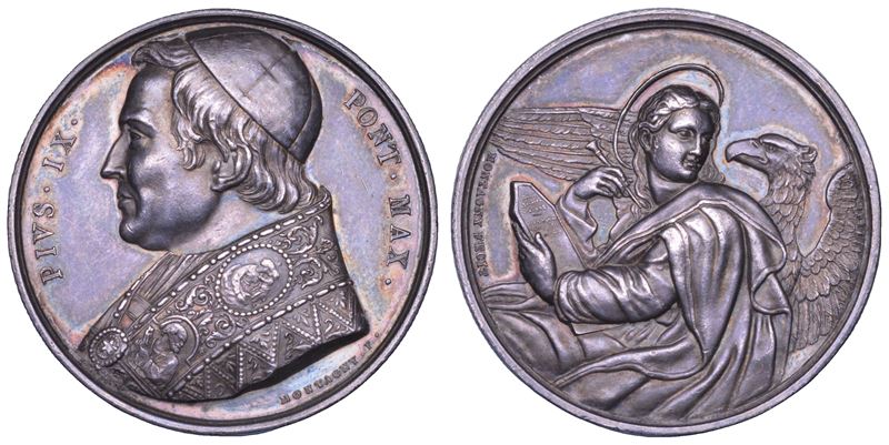 Pio IX (Giovanni Maria Mastai Ferretti), Medaglia in argento: San Giovanni Evangelista (S. Giovan...