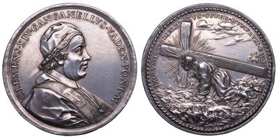 Gian Vincenzo Antonio Ganganelli (Clemente XIV), Medaglia in argento, circa 1770
