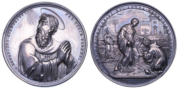 STATO PONTIFICIO. GREGORIO XVI (Bartolomeo Alberto Cappellari), 1831-1846. Medaglia in argento 1834/A. IV. Visita del Pontefice all'Ospizio Apostolico del San Michele a Roma.