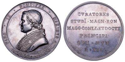 Mastai Ferretti (Pio IX), Medaglia in argento, 1857 (A. XII), Viaggio nelle province