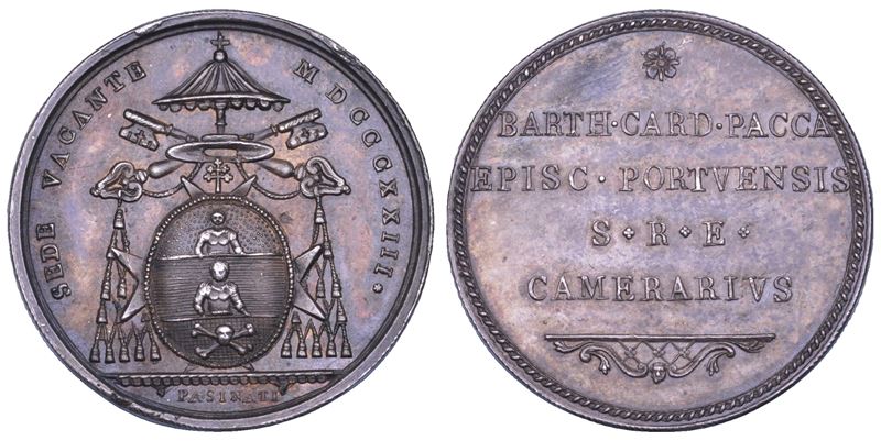 Bartolomeo Pacca, Medaglia in argento “Stato Pontificio. Sede vacante 1823”