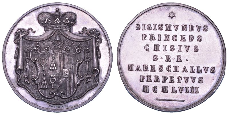 Sigismondo Chigi, Medaglia in argento “Sede Vacante” 1958 (prima variante)