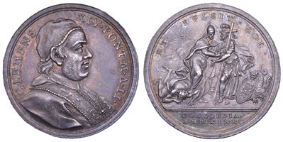 Gian Vincenzo Antonio Ganganelli (Clemente XIV), Medaglia annuale pontificia in argento 1770/A, I...