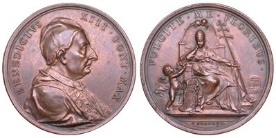 Karl Hedlinger, Medaglia in bronzo “Benedetto XIII (Pier Francesco Vincenzo Maria Orsini)”