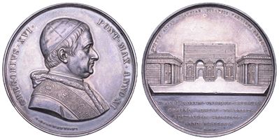 Giovanni Alberto Cappellari (GregorIo XVI), Medaglia annuale in argento 1841 (XI) – Prospetto del...