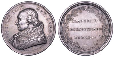 Castiglioni, Francesco Saverio (Papa Pio VIII), Medaglia in argento “Stato Pontificio”, 1829-1830