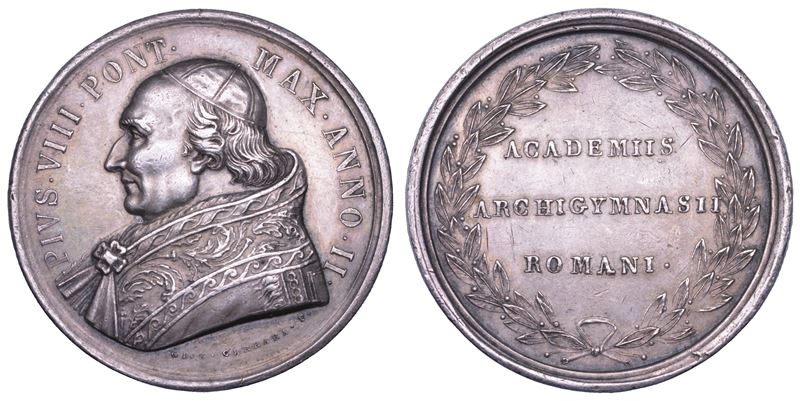 STATO PONTIFICIO. PIO VIII (Francesco Saverio Castiglioni), 1829-1830. Medaglia in argento A. II.  - Asta Numismatica - Cambi Casa d'Aste