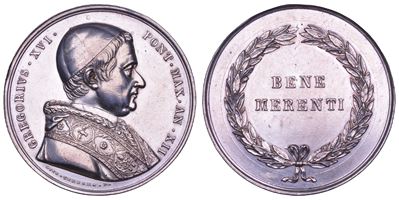 Cappellari (Gregorio XVI), Medaglia in argento “Benemerenti”, XII (1831-1846)