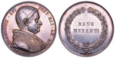 Bartolomeo Alberto Cappellari (Gregorio XVI), Medaglia in argento “Benemerenti”