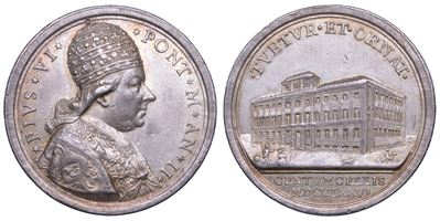 Pio VI (Giannangelo Braschi), Medaglia in argento per l’anno 1776