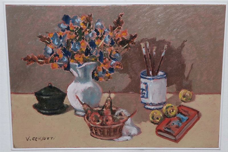 Vincenzo Censotti (1913) Natura morta  - Auction Antiquariato, Argenti e Dipinti Antichi - Cambi Casa d'Aste