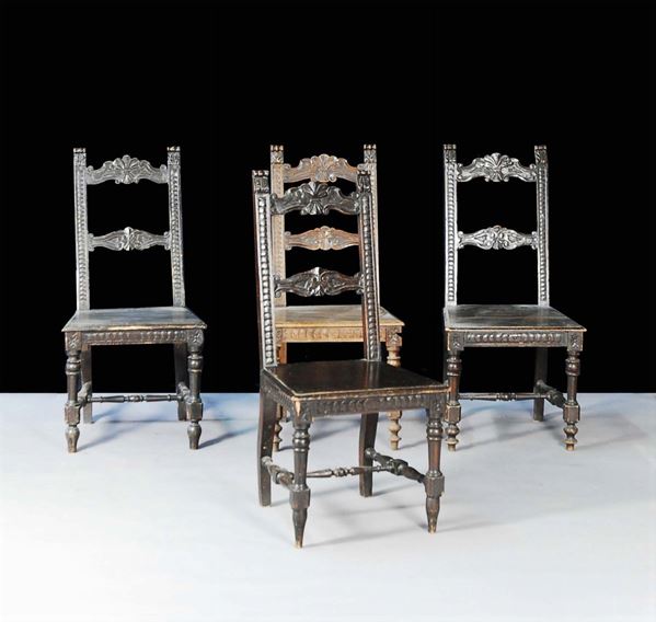 Quattro sedie a stecca