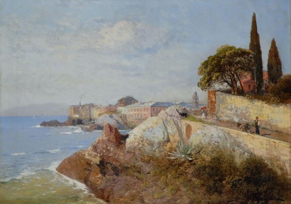 Andrea Figari (1858-1945) Veduta costiera da Nervi