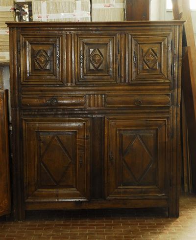 Credenza a Doppio Corpo, Italia Centrale, XVIII Secolo