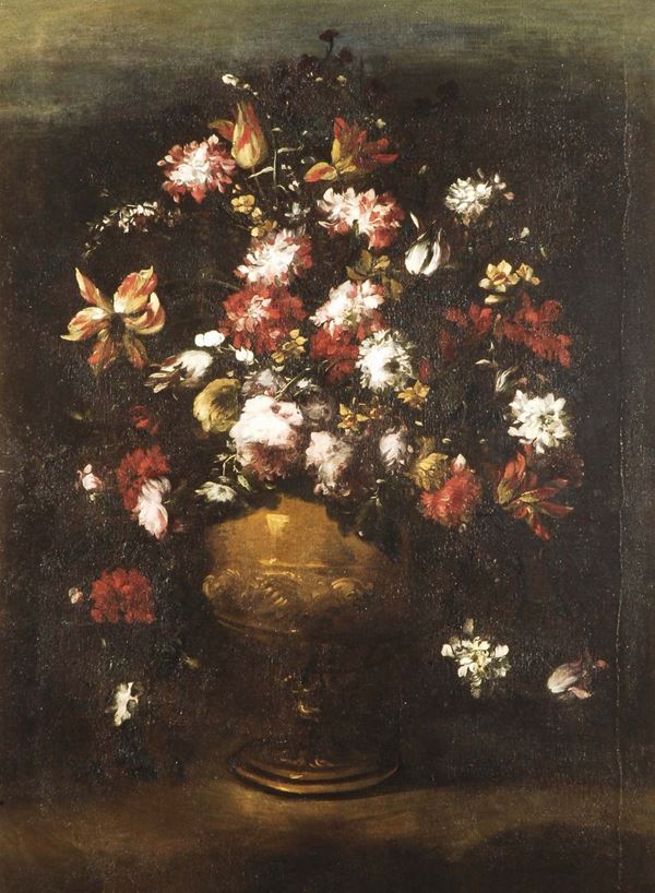 Margherita Caffi (1650-1710) Coppia di nature morte con fiori