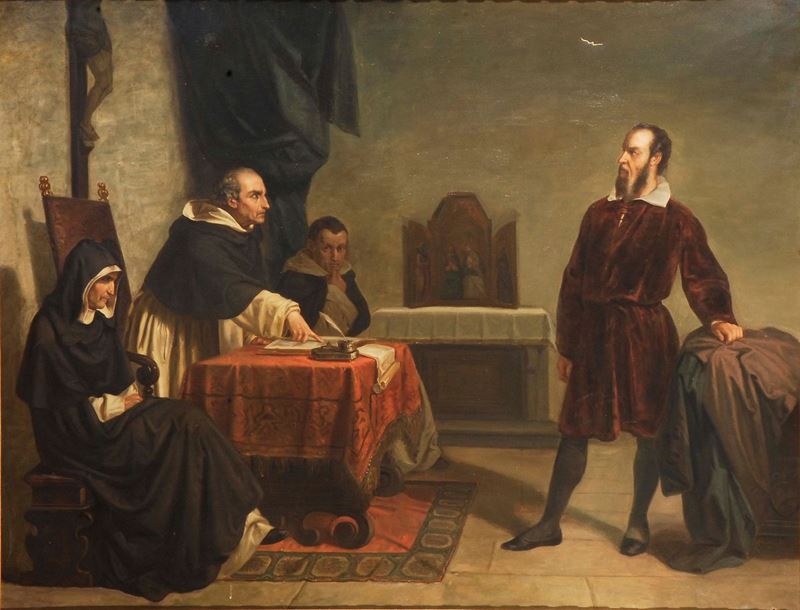 Cristiano Banti (1824-1904), copia da Galileo davanti all'inquisizione  - Auction Fine Arts from refined private house - Cambi Casa d'Aste