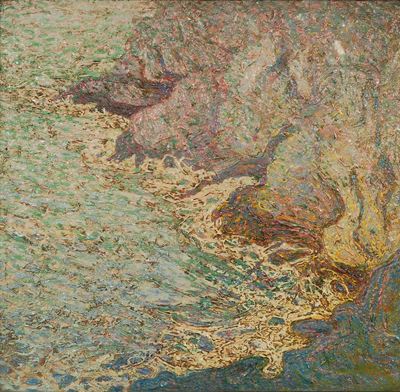 Giuseppe Caselli (1893-1976)mareggiata sugli Scogli Veduta Costiera