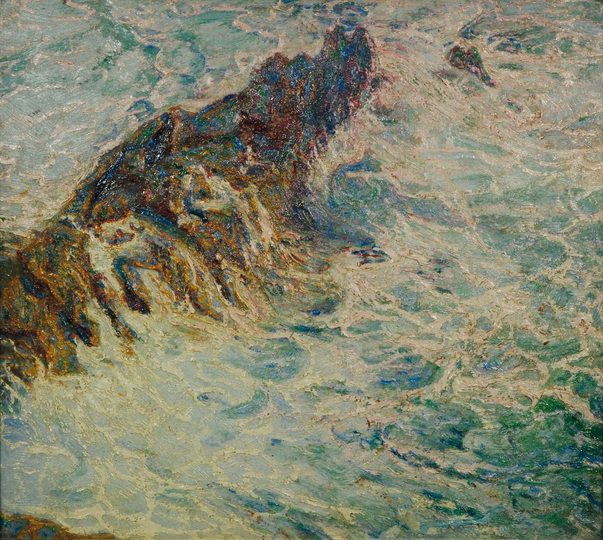 Giuseppe Caselli (1893-1976)mareggiata sugli Scogli Veduta Costiera