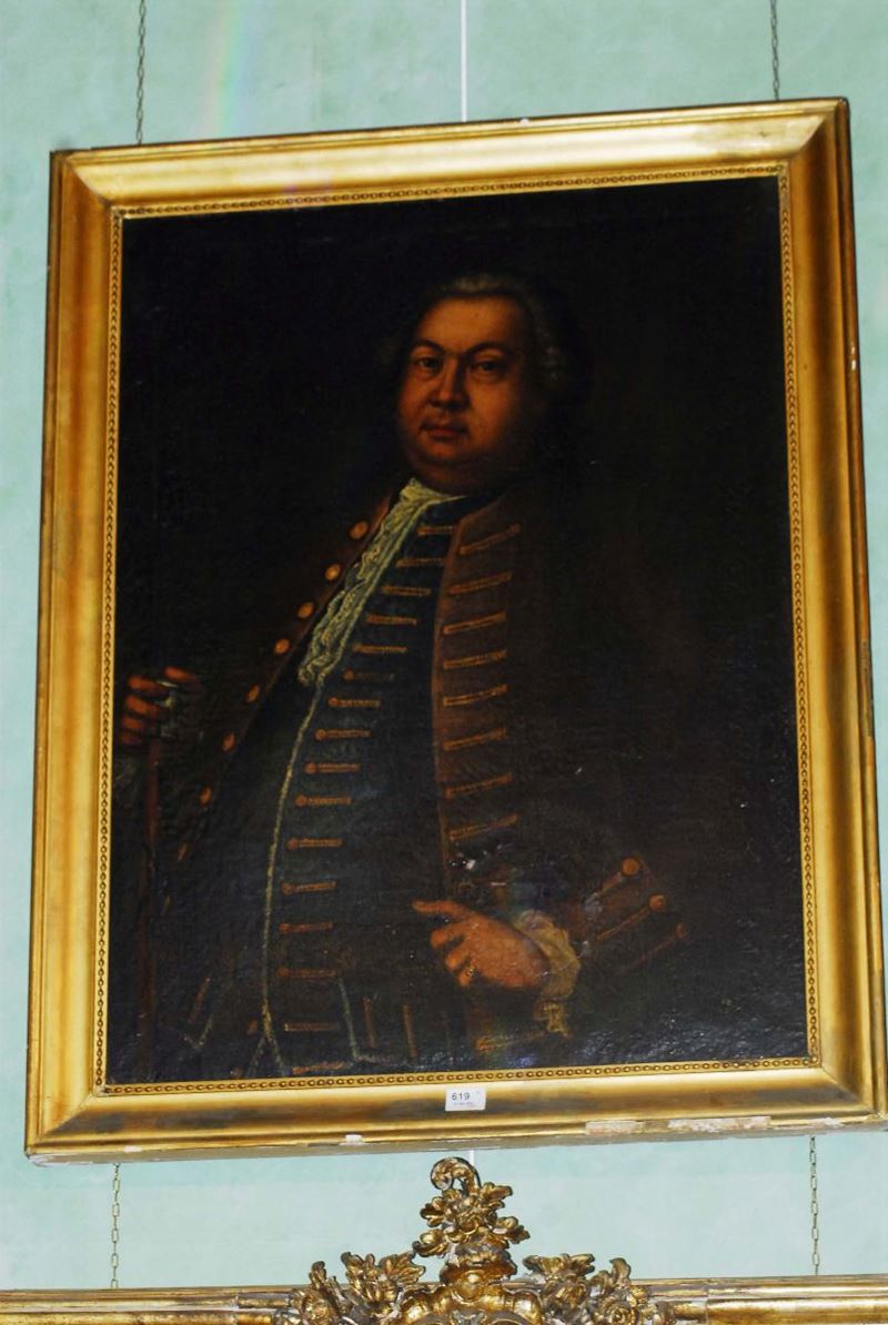 Anonimo del XIX secolo Ritratto maschile  - Auction Antiquariato, Argenti e Dipinti Antichi - Cambi Casa d'Aste