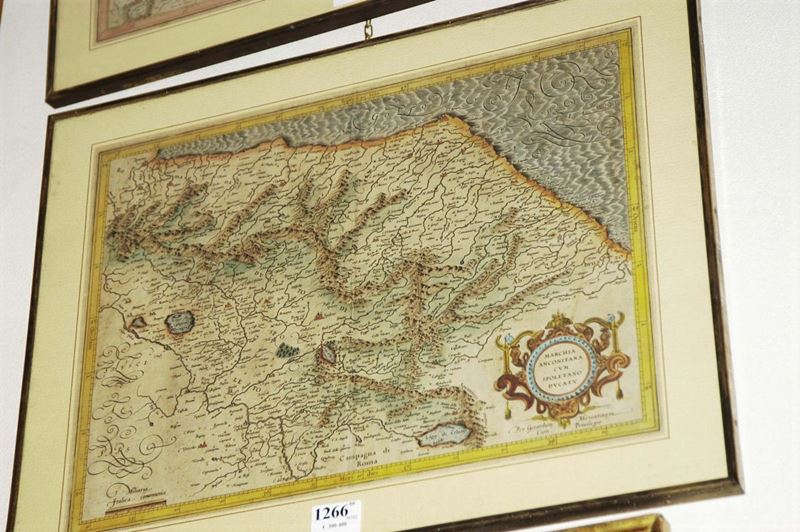 Due carte geografiche del  Ducato di Spoleto e Abruzzo antiche  - Auction Antique and Old Masters - II - Cambi Casa d'Aste