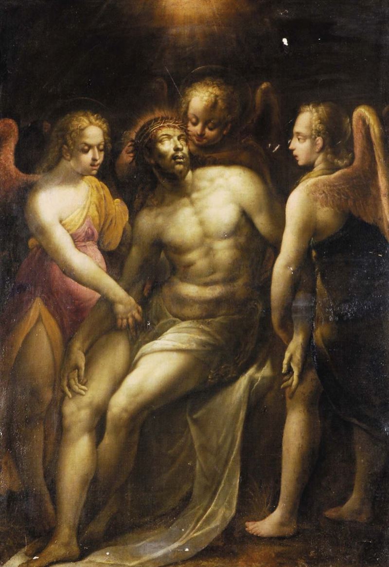 Cesare Corte (1550-1613) Cristo con angeli  - Auction Old Paintings and Furnitures - Cambi Casa d'Aste