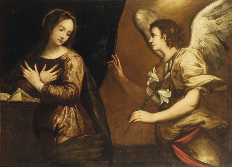 Scuola Italiana del XVII secolo Annunciazione  - Auction Antiquariato e Dipinti Antichi - Cambi Casa d'Aste
