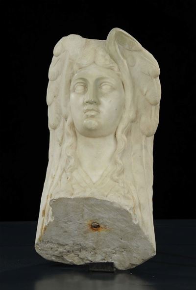 Testa di Angelo in Marmo Bianco, Fine XVIII Secolo