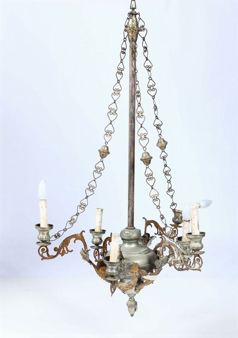Lampadario in bronzo  - Asta Asta a Tempo Antiquariato - I - Cambi Casa d'Aste