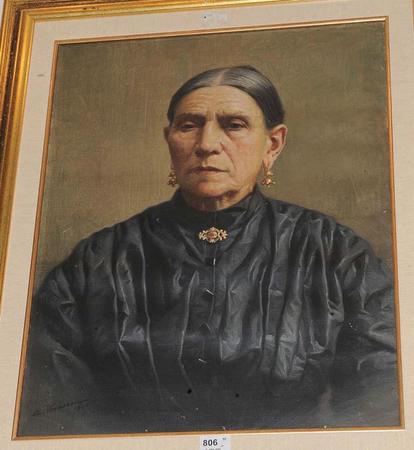 Angelo Vernazza (1869-1937) Ritratto femminile