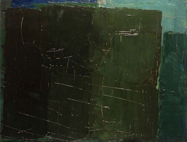 Alfredo Chighine (1914-1974) Composizione bruno-verde, 1958