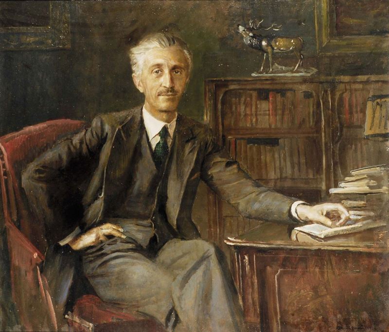Giuseppe Amisani (1881-1941) Ritratto in studio  - Asta Dipinti del XIX e XX secolo - II - Cambi Casa d'Aste