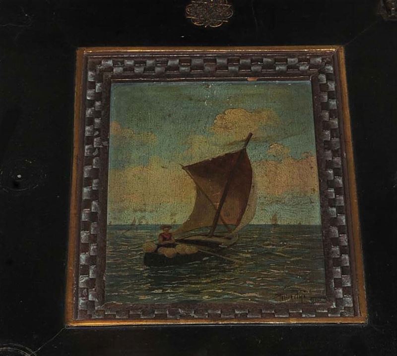 Pellegrini Paesaggio con barca, 1890  - Asta Antiquariato e Dipinti Antichi - Cambi Casa d'Aste