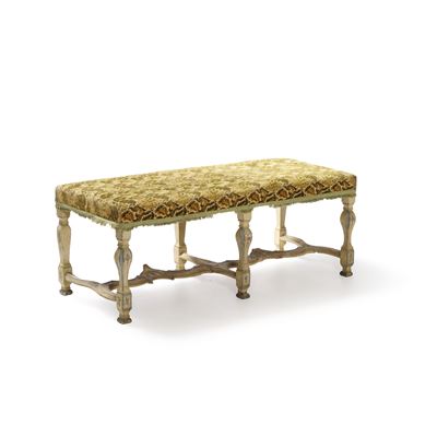 Panchetta in Legno Laccato a Fondo Beige, Inizio XIX Secolo