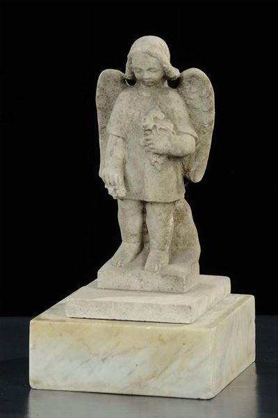 Scultura in Pietra Raffigurante Angelo, XX Secolo