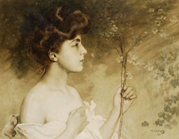 Vittorio Corcos (1859-1933) Il fantasma e il fiore