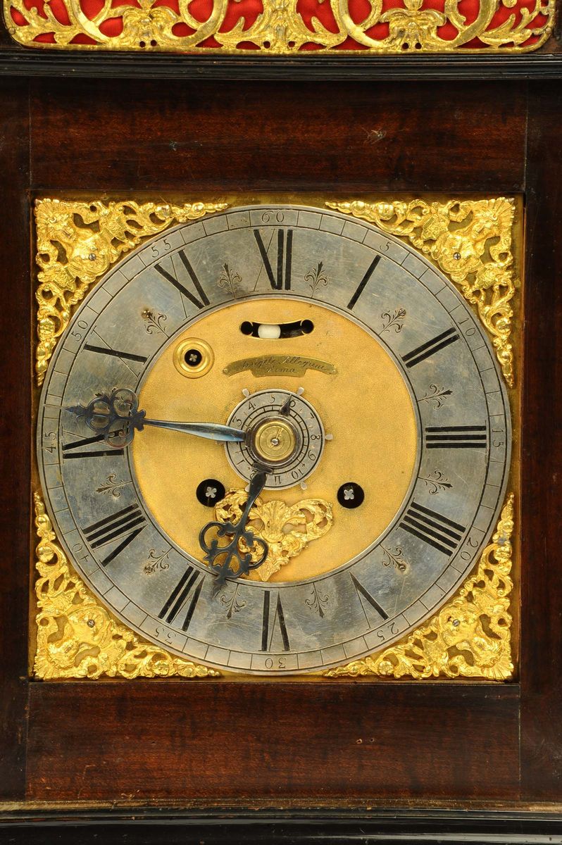 Pendola Romana da Tavolo Firmata Angelo Pellegrini, Roma XVIII Secolo