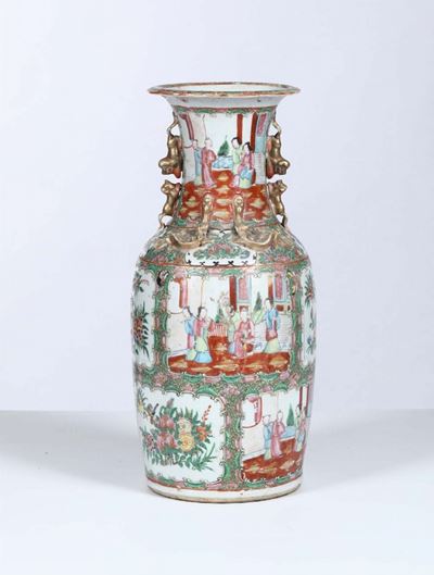 Vaso in Porcellana di Canton, Cina XIX Secolo