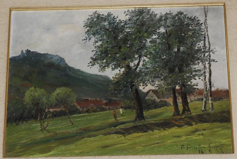 Ferretini Rossotti (1866-1951) Paesaggio, 1932  - Asta Antiquariato, Argenti e Dipinti Antichi - Cambi Casa d'Aste