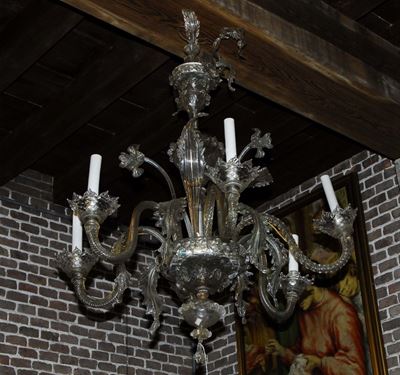 Lampadario in Vetro di Murano a Sei Luci, Fine XIX Secolo