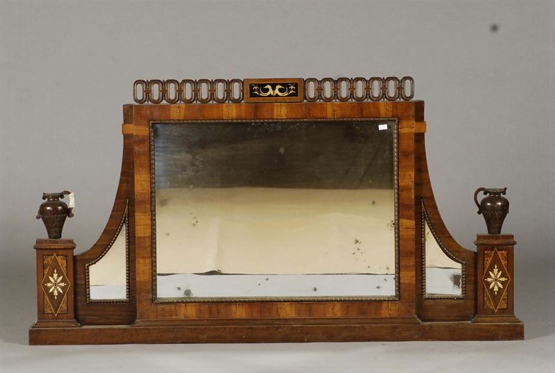 Caminiera direttorio in noce lastronata ed intarsiata, Veneto XIX secolo  - Asta Antiquariato e Dipinti Antichi - Cambi Casa d'Aste