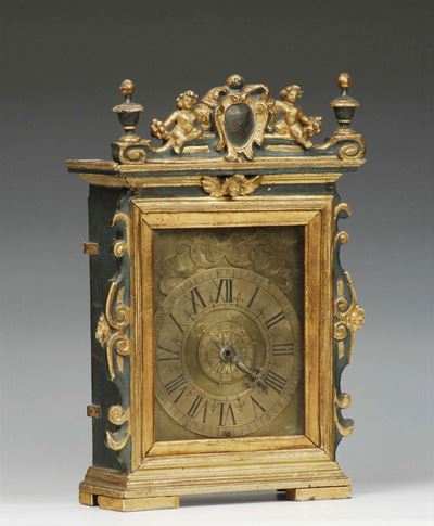 Teca da Tavolo Laccata e Dorata con Struttura a Tempietto, XVII Secolo
