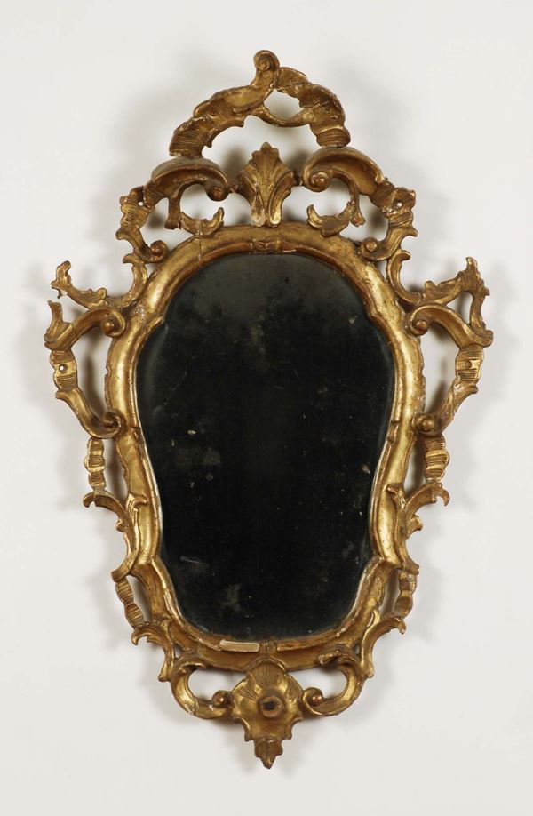 Specchierina in legno dorato, XIX secolo